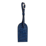 BLUE CROCODILE LEATHER LUGGAGE TAG