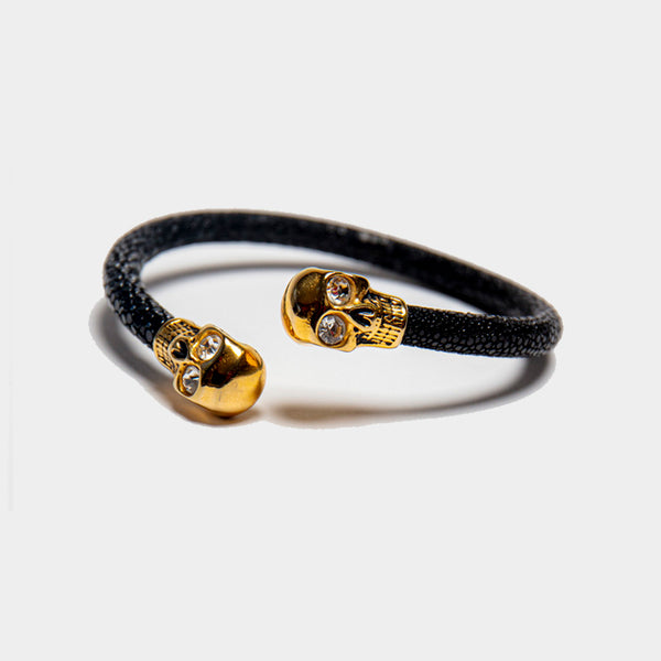 Stingray Leather Skull Bracelet