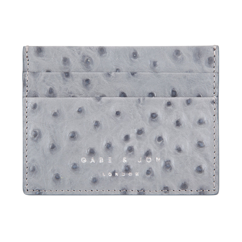 Grey Ostrich Leather Cardholder