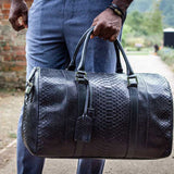 Python Leather Duffel Bag