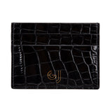 Black Crocodile Leather Cardholder