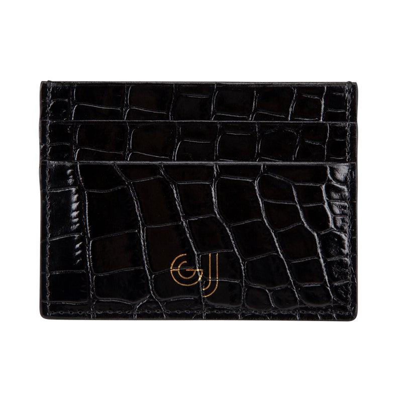 Black Crocodile Leather Cardholder