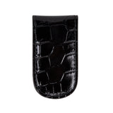 Black Crocodile Leather Money Clip