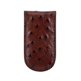 Dark Brown Ostrich Leather Money Clip