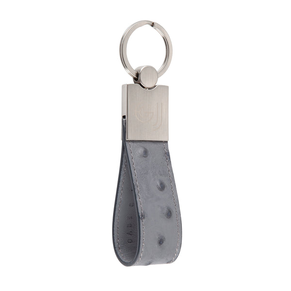 Grey Ostrich Leather Key Holder