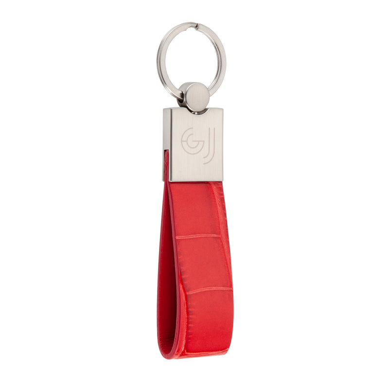 Red Crocodile Leather Key Holder