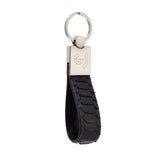 Black Python Leather Key Holder