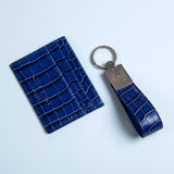 Blue Crocodile Leather Cardholder