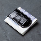 Black Crocodile Leather Money Clip