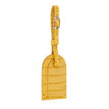 Mustard Crocodile Leather Luggage Tag