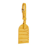 Mustard Crocodile Leather Luggage Tag