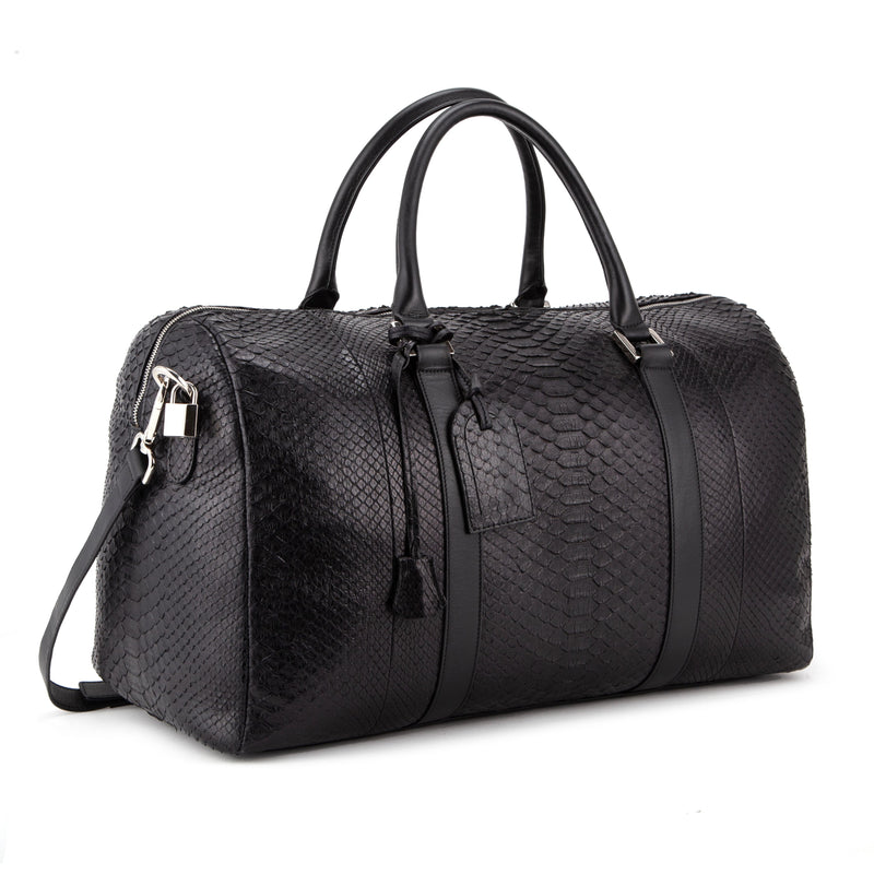 Python Leather Duffel Bag