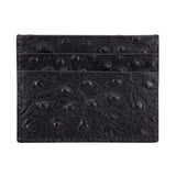 Black Ostrich Leather Cardholder