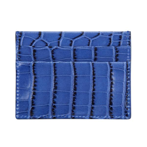 Blue Crocodile Leather Cardholder