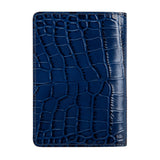 Blue Crocodile Leather Passport Cover