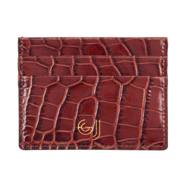 Brown Crocodile Leather Cardholder