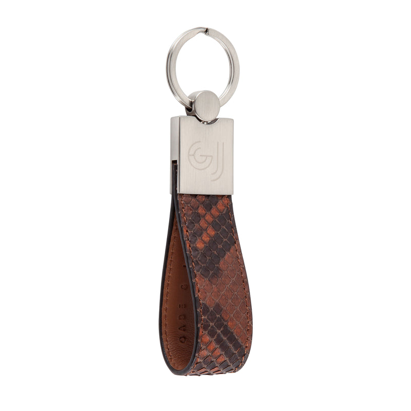 Brown Python Leather Key Holder