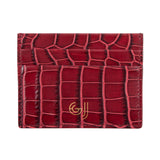 Burgundy Crocodile Leather Cardholder