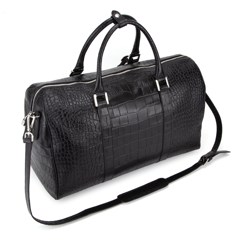 Crocodile duffle bag with Double G