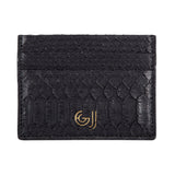 Black Python Leather Cardholder