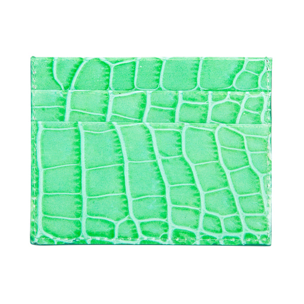 Green Crocodile Leather Cardholder