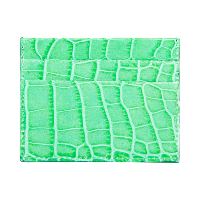 Green Crocodile Leather Cardholder