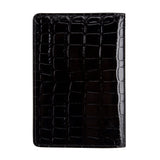 Black Crocodile Leather Passport Cover