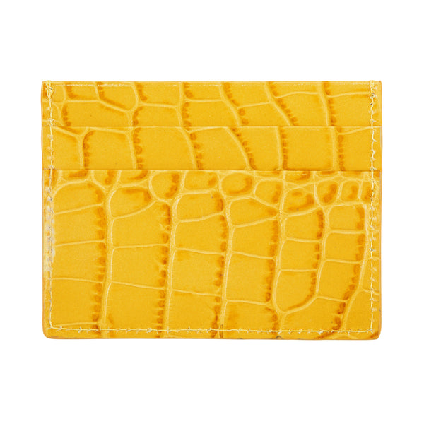 Mustard Crocodile Leather Cardholder