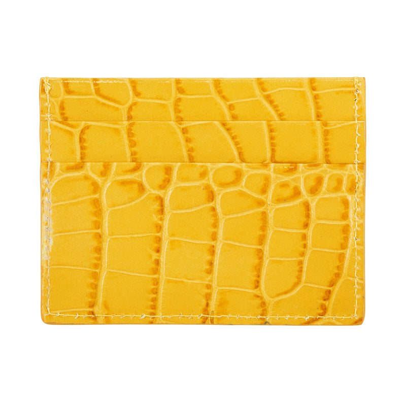 Mustard Crocodile Leather Cardholder