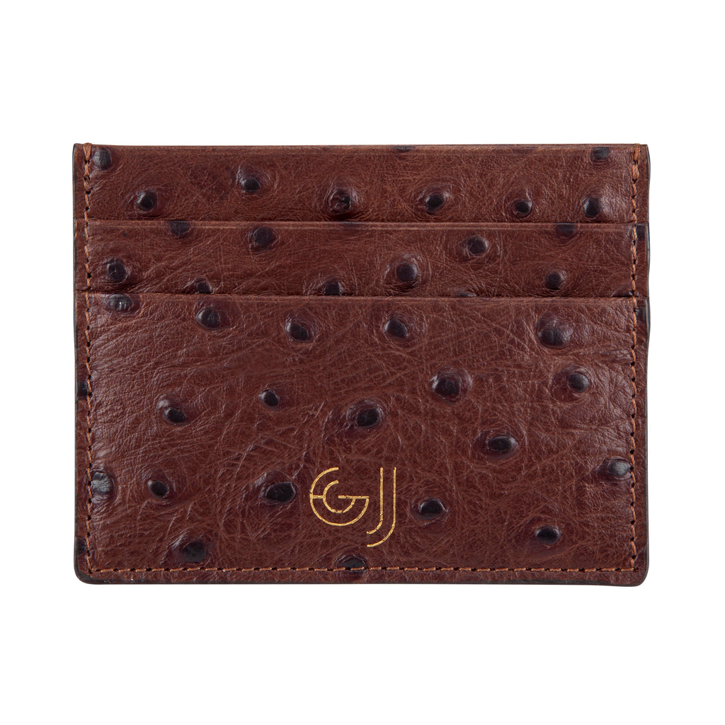 Dark Brown Ostrich Mens Wallet