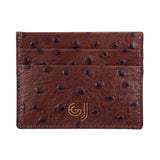 Dark Brown Ostrich Leather Cardholder