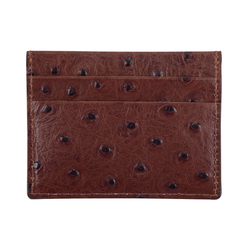 Dark Brown Ostrich Leather Cardholder