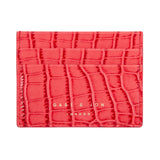 Fuchsia Pink Crocodile Leather Cardholder