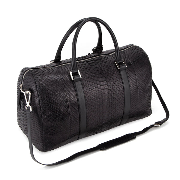 Python Leather Duffel Bag